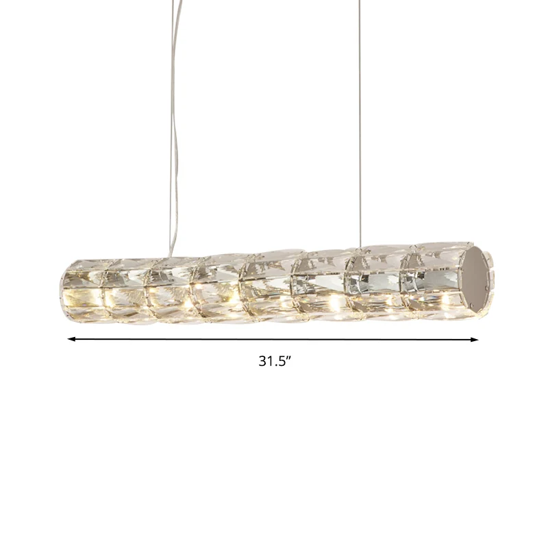 Gesneden helder kristal buis eiland licht modernisme 6/8 lampen hangende verlichtingsarmatuur Clearhalo