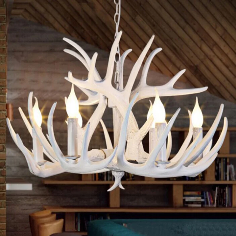 Geweivormige eetkamer kroonluchter verlichting klassieke hars witte hanglamp Clearhalo