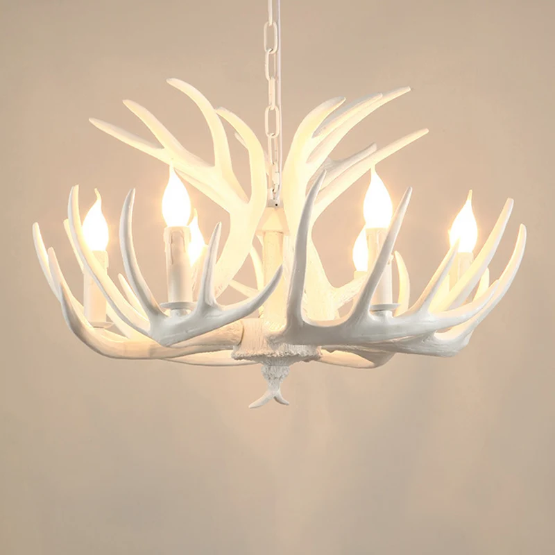 Geweivormige eetkamer kroonluchter verlichting klassieke hars witte hanglamp Clearhalo