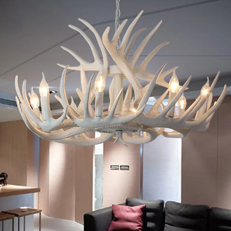 Geweivormige eetkamer kroonluchter verlichting klassieke hars witte hanglamp Clearhalo