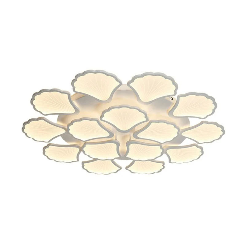 Ginkgo Woonkamer LED Semi Flush Metallic Modern Flush plafondlamp wit Clearhalo