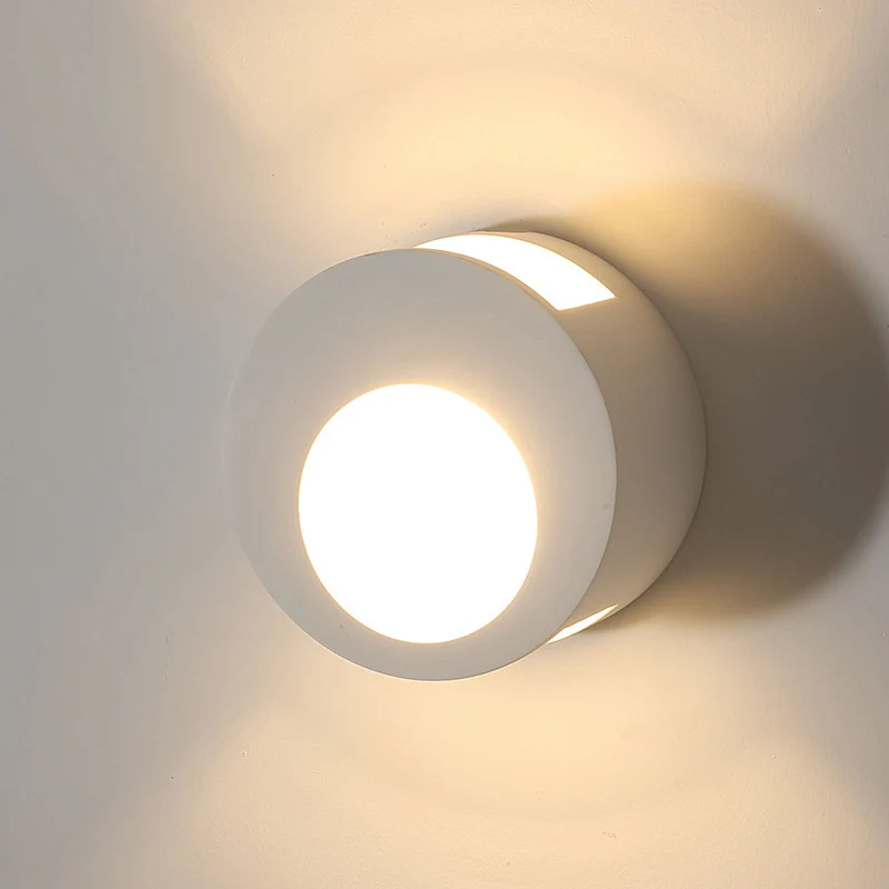 Gips ronde wandkandelaarlamp modernistisch 1-lichts LED-wandverlichting wit voor woonkamer Clearhalo