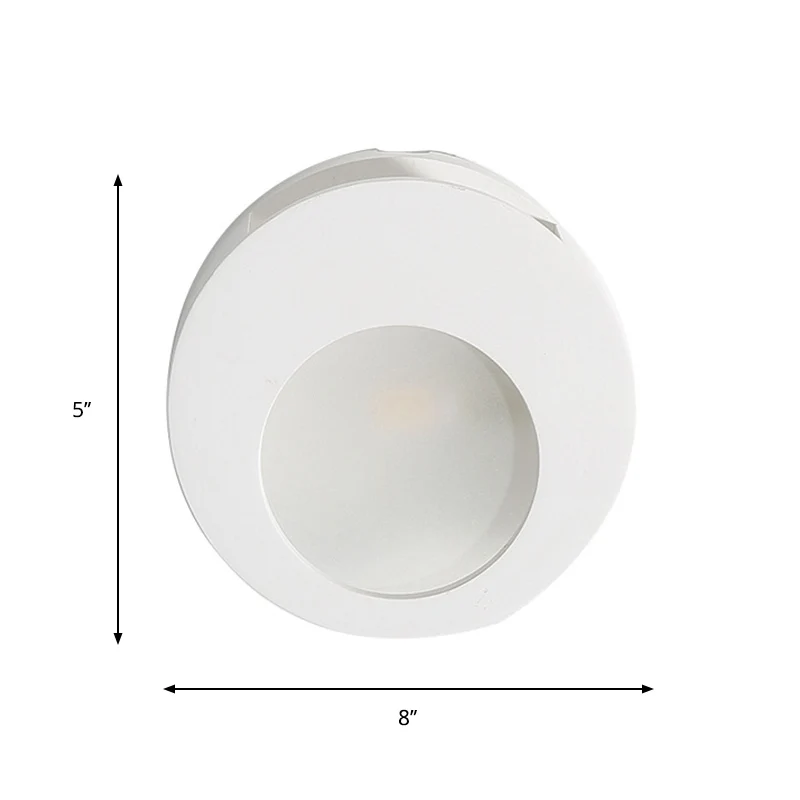 Gips ronde wandkandelaarlamp modernistisch 1-lichts LED-wandverlichting wit voor woonkamer Clearhalo