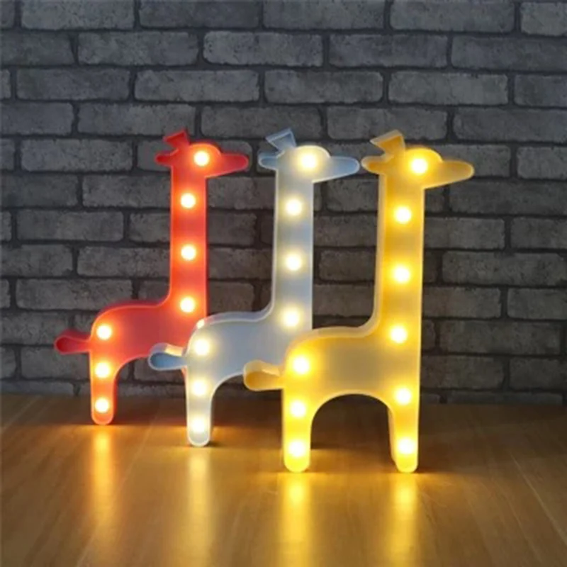 Giraffe kunststof nachtkastje licht cartoon stijl LED-muur nachtverlichting voor nachtkastje Clearhalo
