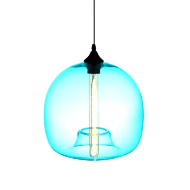 Glazen bolschaduw hanglamp moderne stijl1 licht rood/bruin/blauw hangend plafondlicht Clearhalo