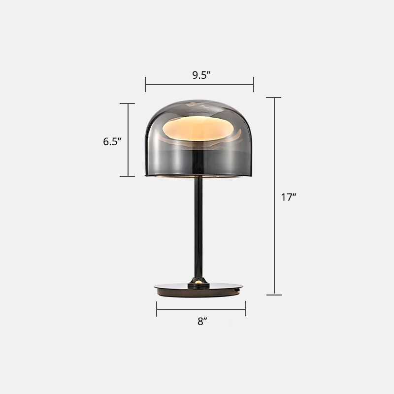 Glazen koepelvormige nachttafellamp LED-nachtkastjelamp Scandinavische stijl voor slaapkamer Clearhalo