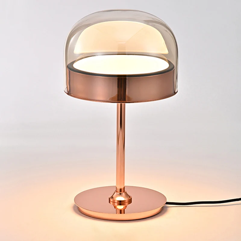 Glazen koepelvormige nachttafellamp LED-nachtkastjelamp Scandinavische stijl voor slaapkamer Clearhalo