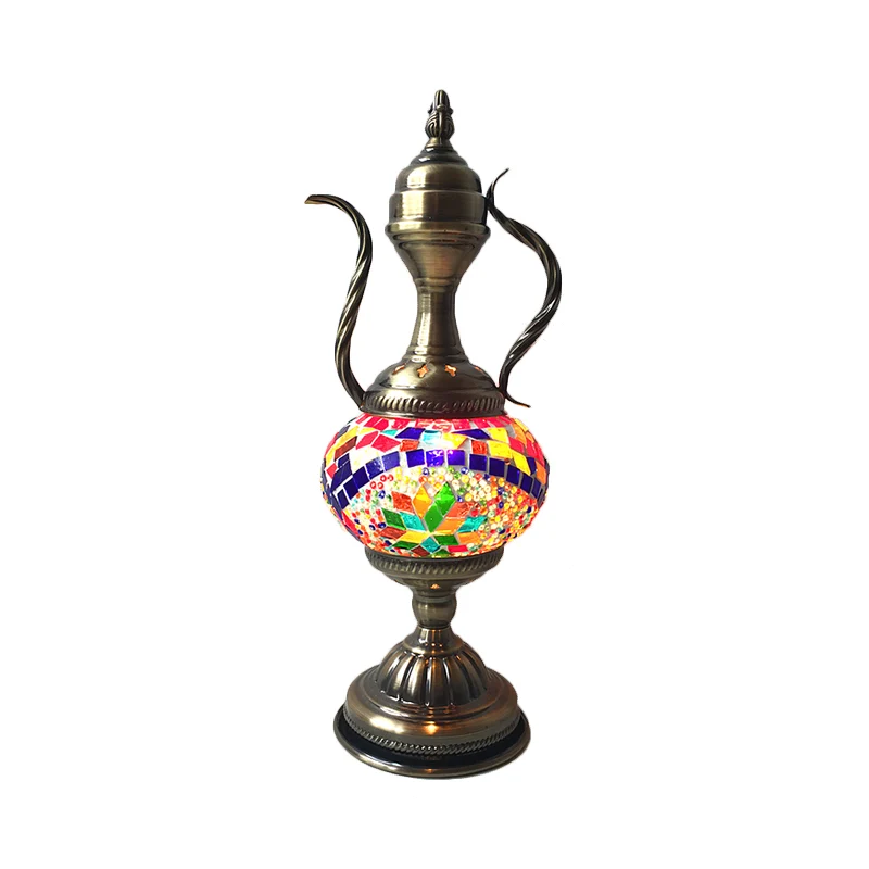 Global geel/watermeloen rood glazen bureaulamp traditionele 1-koppige taakverlichting voor koffiehuis Clearhalo