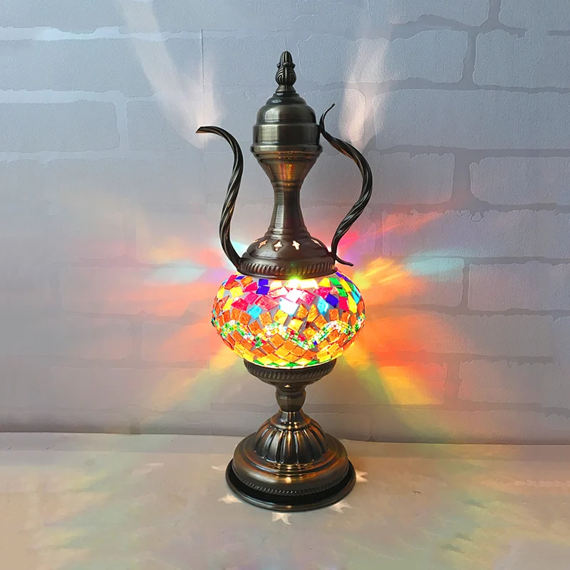 Global geel/watermeloen rood glazen bureaulamp traditionele 1-koppige taakverlichting voor koffiehuis Clearhalo