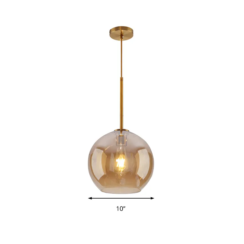 Global Hanglamp Modern Helder/Amber Glas 1 Licht Goud Hanglamp Kit Armatuur, 8"/10"/12" Breed Clearhalo