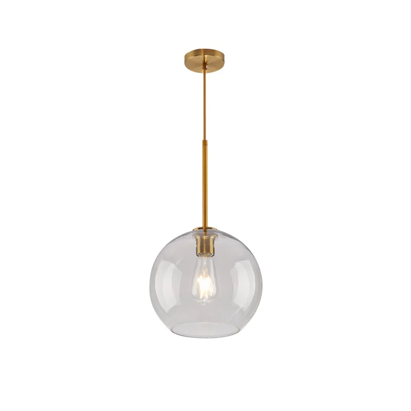 Global Hanglamp Modern Helder/Amber Glas 1 Licht Goud Hanglamp Kit Armatuur, 8"/10"/12" Breed Clearhalo