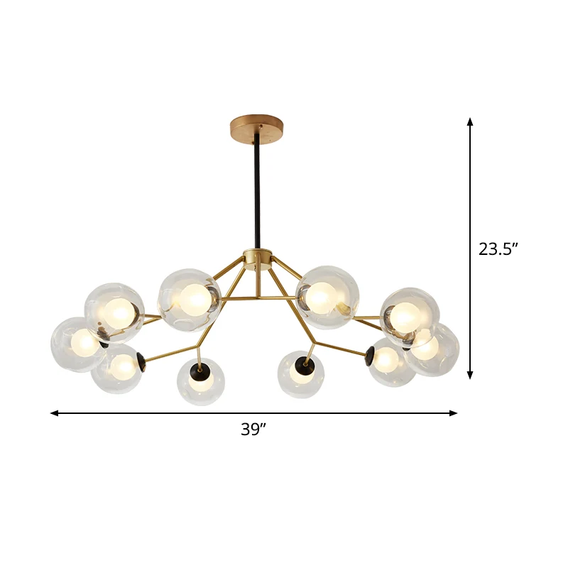 Global Living Room Kroonluchter Licht Helder Glas 10 Lampen Post Moderne Gouden Plafond Hanglamp Clearhalo