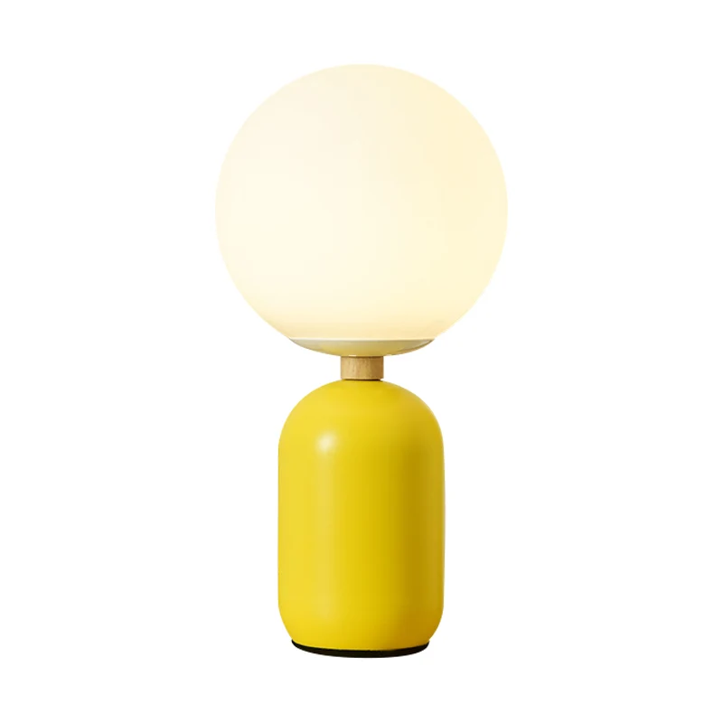 Global wit glazen nachttafellamp Nordic 1-lamps grijs/wit/roze leeslamp met cilindervoet Clearhalo