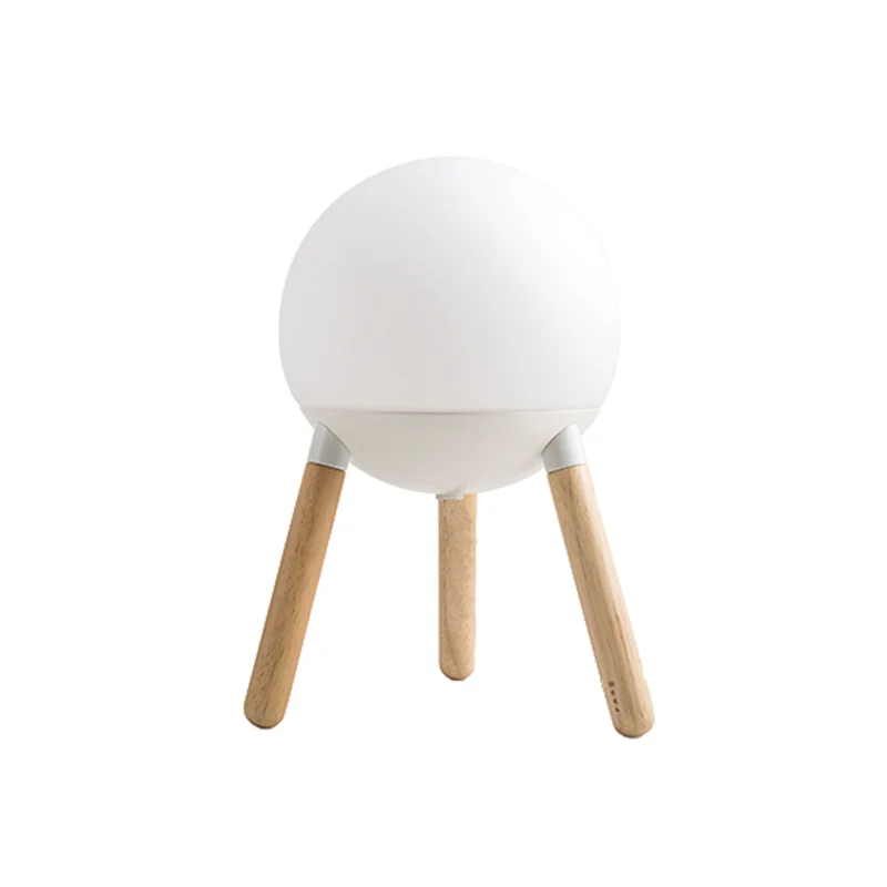 Globe Crème Glazen Tafellamp Modern 1 Licht Wit Kleine Bureaulamp met Statief Houten Voet Clearhalo
