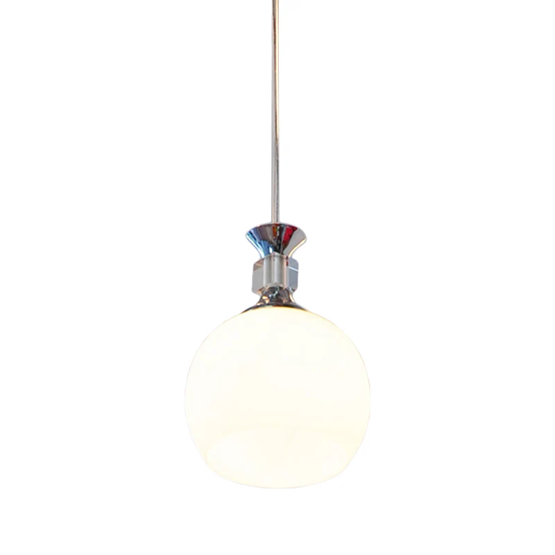 Globe Eetkamer Hanglamp Wit Glas 1 Kop Moderne Hanglamp Chroom Clearhalo