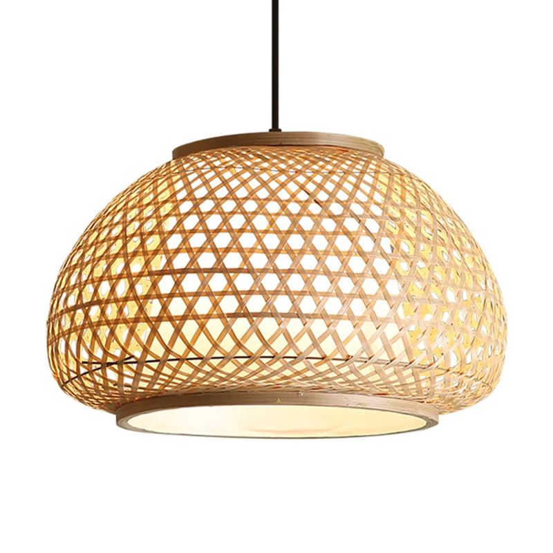 Globe hangende hanglamp met rotan kap Azië-stijl 1-lichts hangende plafondlantaarn beige Clearhalo