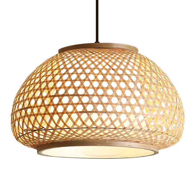 Globe hangende hanglamp met rotan kap Azië-stijl 1-lichts hangende plafondlantaarn beige Clearhalo