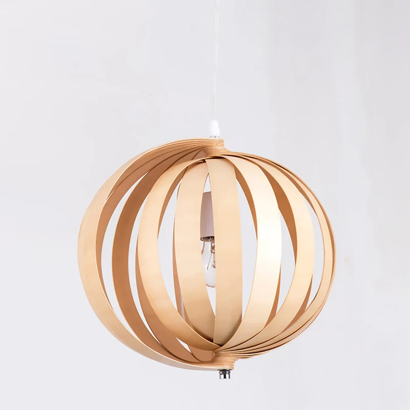 Globe Hangende Verlichting Japans Hout 14"/18" Breed 1 Lamp Beige Plafond Hanglamp Clearhalo