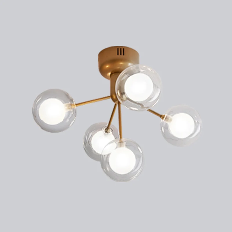 Globe inbouwlamp Minimalistische helderglazen gang Semi LED-inbouwkroonluchter Clearhalo