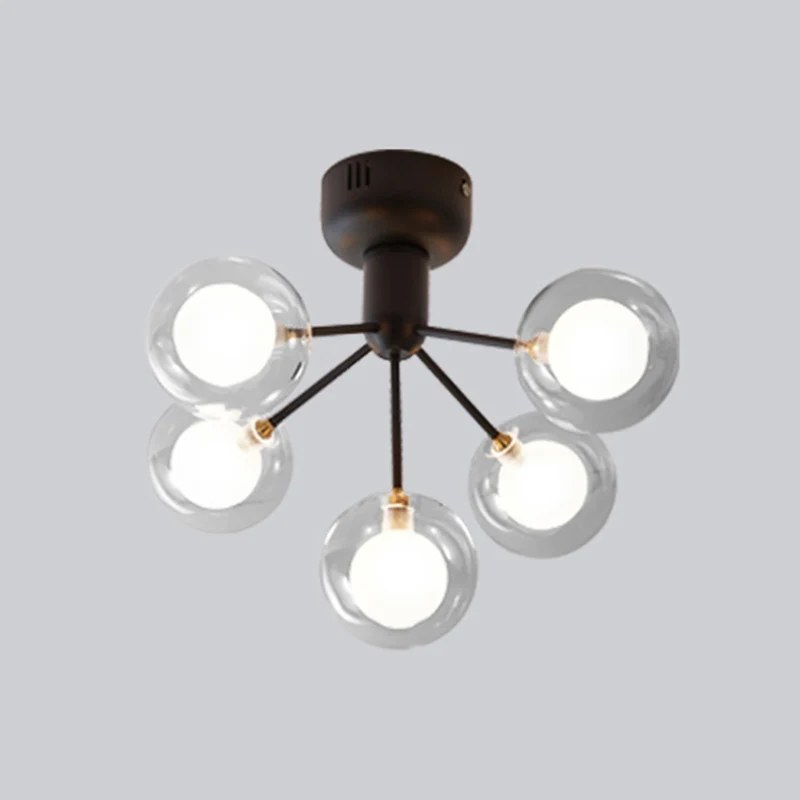 Globe inbouwlamp Minimalistische helderglazen gang Semi LED-inbouwkroonluchter Clearhalo