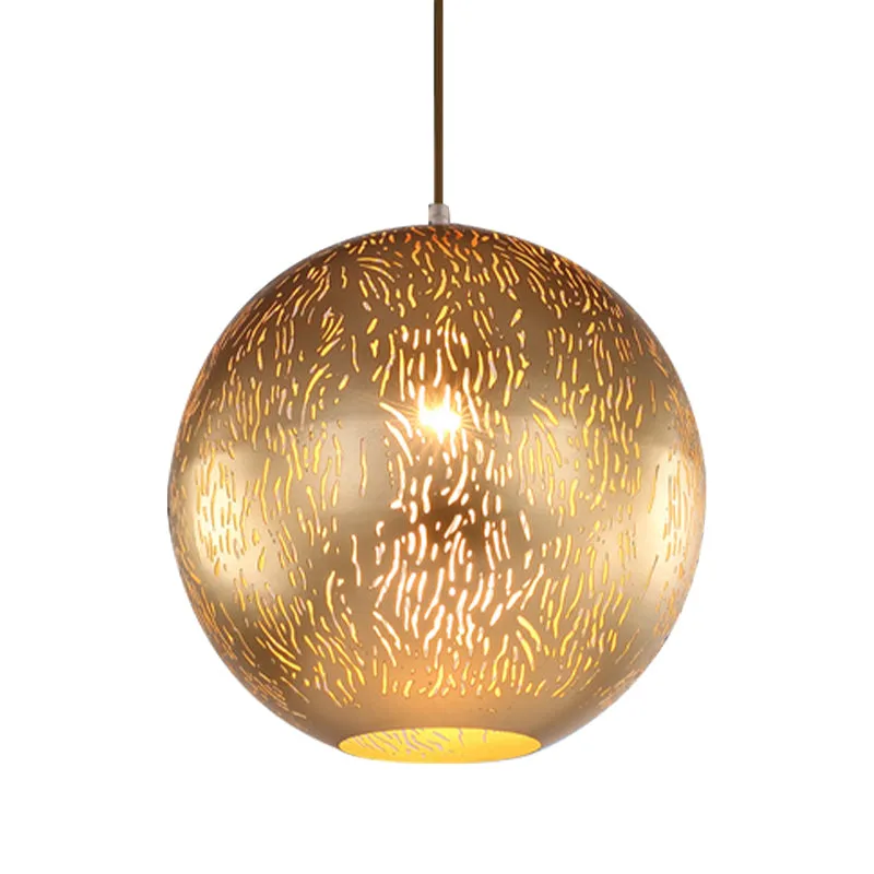 Globe Metallic Hanglamp Art Deco 1 Kops Woonkamer Plafond Hanglamp Zwart/Zilver/Messing Clearhalo