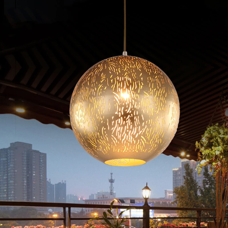 Globe Metallic Hanglamp Art Deco 1 Kops Woonkamer Plafond Hanglamp Zwart/Zilver/Messing Clearhalo