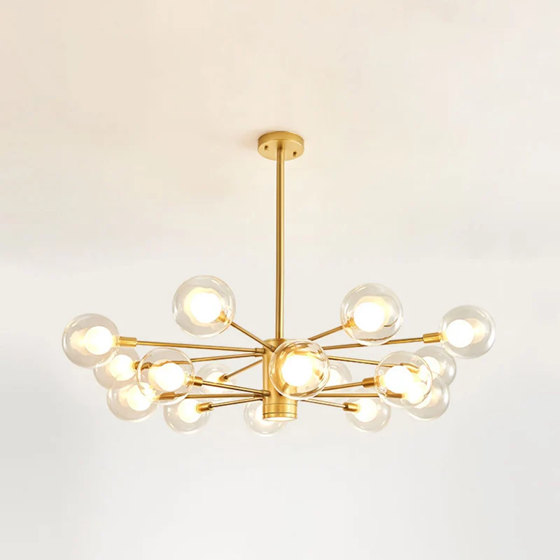 Globe Suspension Hanglamp Moderne stijl Gang Helderglazen kroonluchter matte spuitverfafwerking Clearhalo