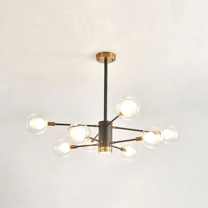 Globe Suspension Hanglamp Moderne stijl Gang Helderglazen kroonluchter matte spuitverfafwerking Clearhalo