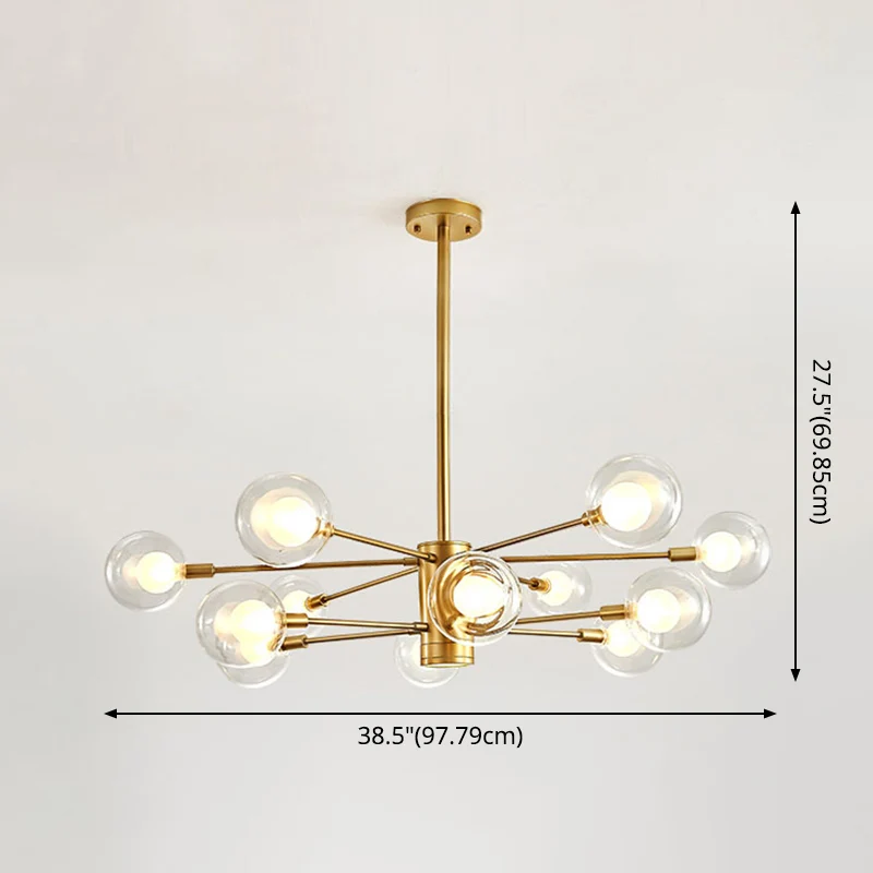 Globe Suspension Hanglamp Moderne stijl Gang Helderglazen kroonluchter matte spuitverfafwerking Clearhalo