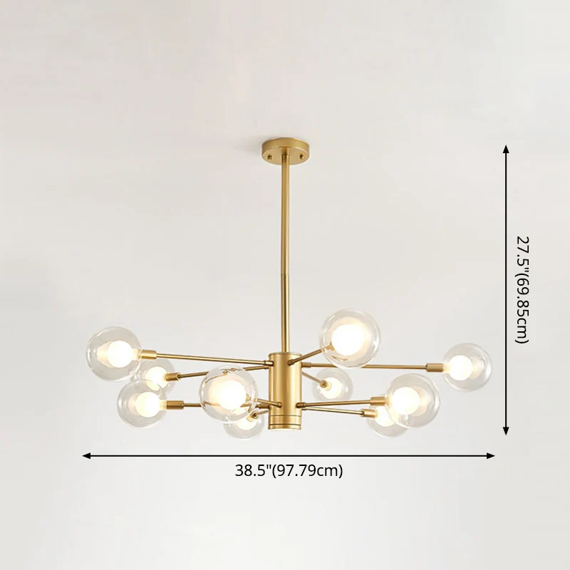 Globe Suspension Hanglamp Moderne stijl Gang Helderglazen kroonluchter matte spuitverfafwerking Clearhalo