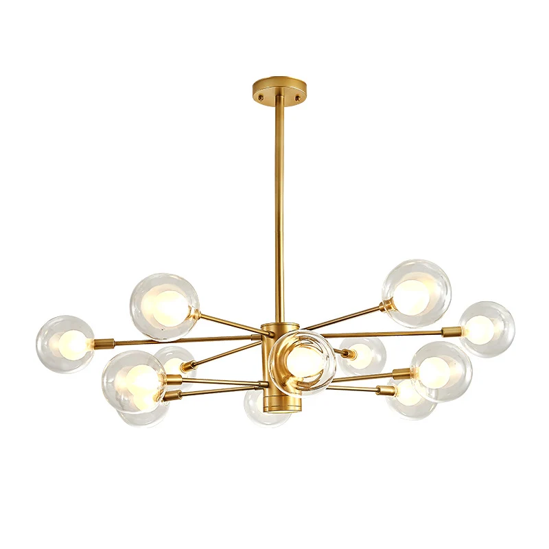 Globe Suspension Hanglamp Moderne stijl Gang Helderglazen kroonluchter matte spuitverfafwerking Clearhalo