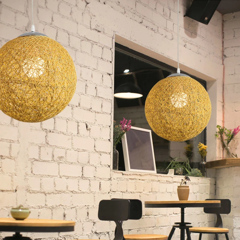 Globe Suspension Light Simplicity Bamboe 1-lichts Tea Room hanglamp hout Clearhalo
