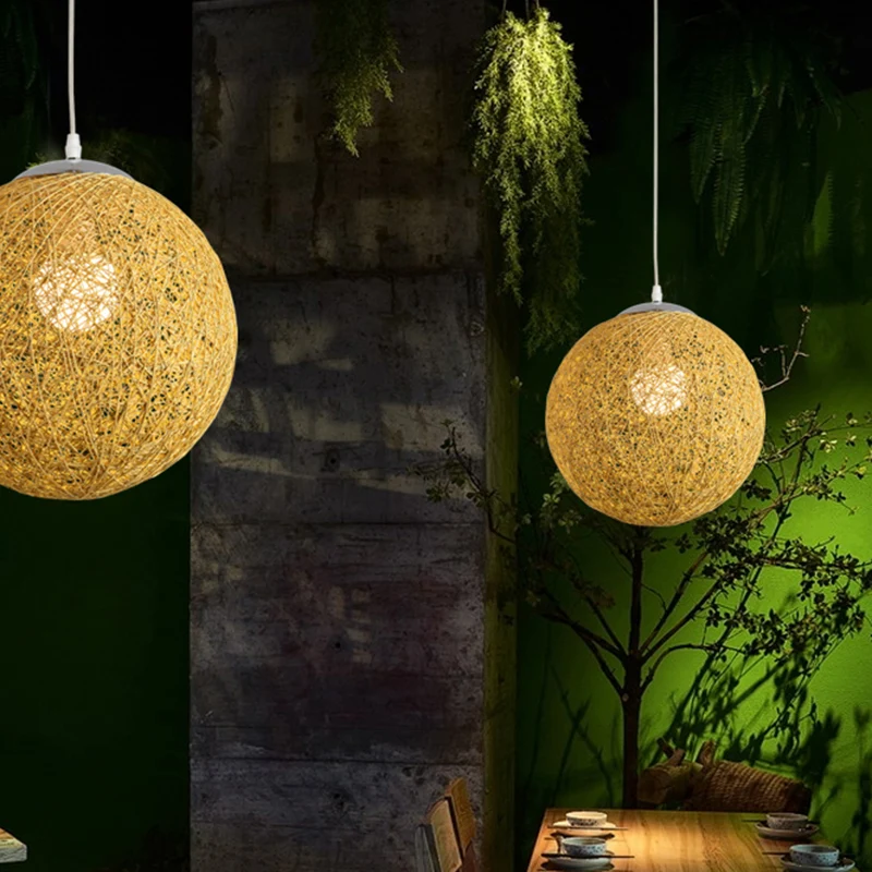 Globe Suspension Light Simplicity Bamboe 1-lichts Tea Room hanglamp hout Clearhalo