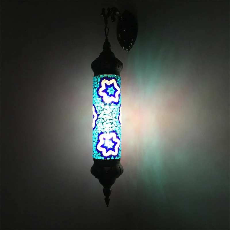 1 gloeilamp cilinder schanslamp retro rood/geel/blauw glazen wandverlichtingsarmatuur met metalen arm voor woonkamer Clear...