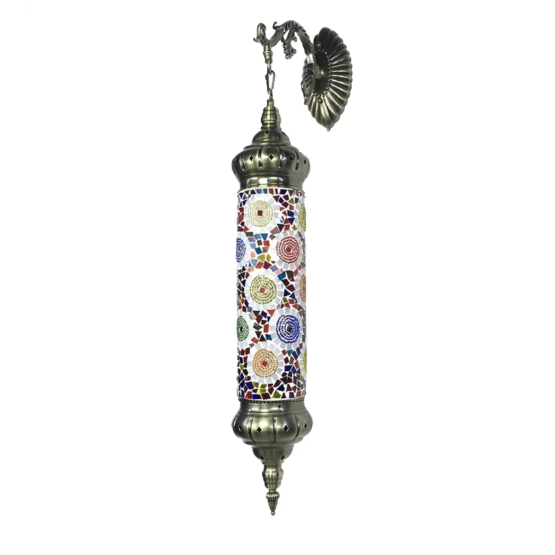 1 gloeilamp cilinder schanslamp retro rood/geel/blauw glazen wandverlichtingsarmatuur met metalen arm voor woonkamer Clear...
