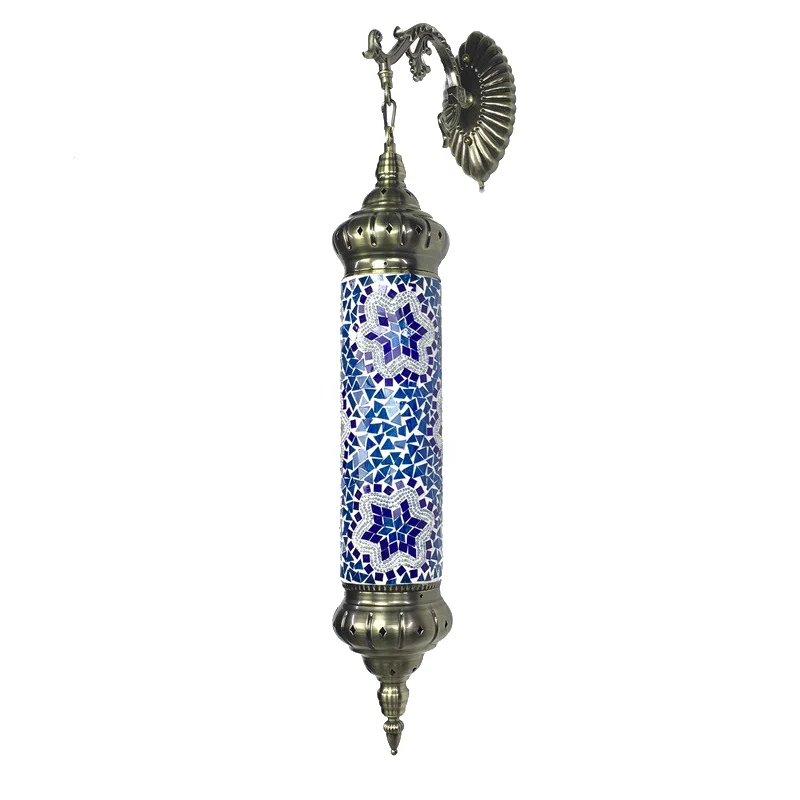 1 gloeilamp cilinder schanslamp retro rood/geel/blauw glazen wandverlichtingsarmatuur met metalen arm voor woonkamer Clear...