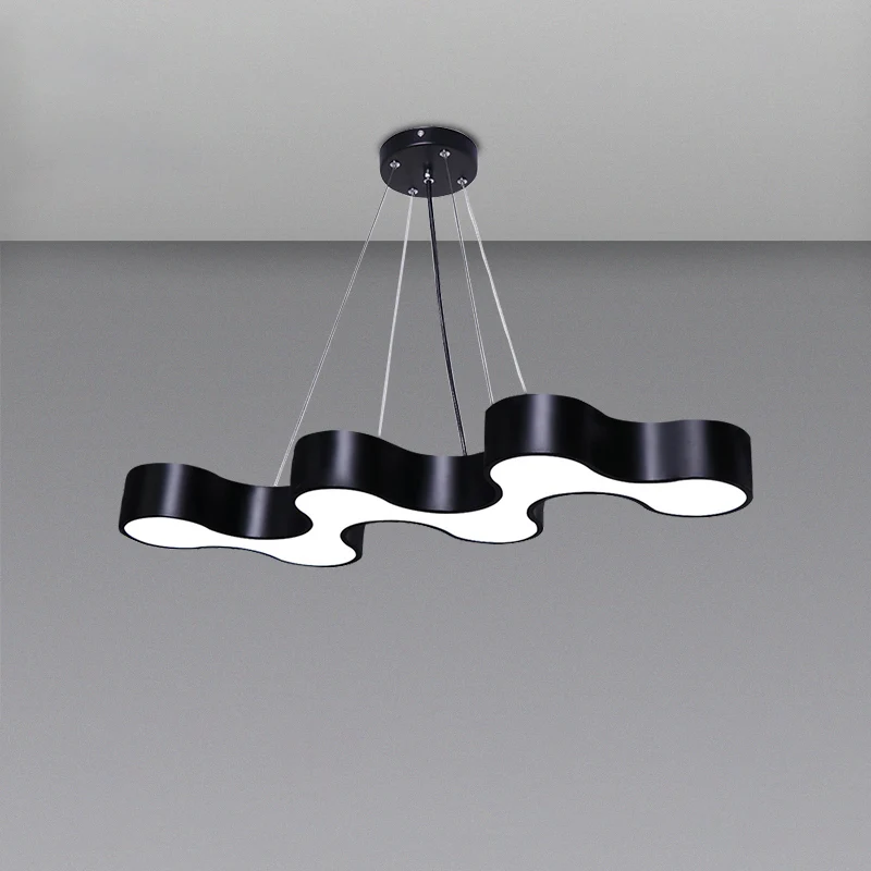 Golfvormige LED-hanglamp Moderne acryl vergaderruimte kroonluchterverlichting Clearhalo