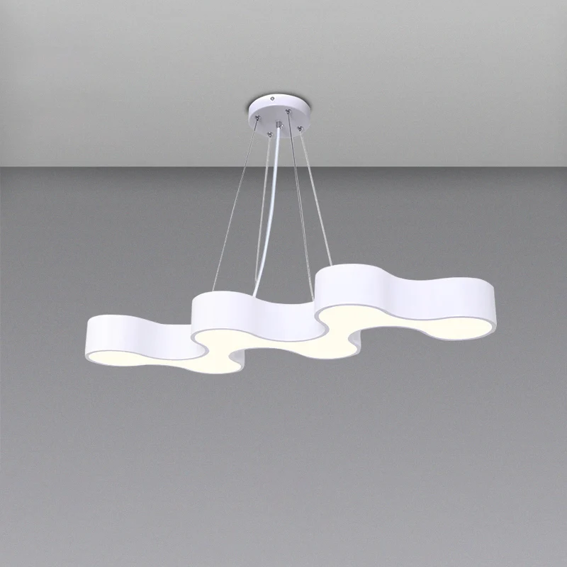 Golfvormige LED-hanglamp Moderne acryl vergaderruimte kroonluchterverlichting Clearhalo