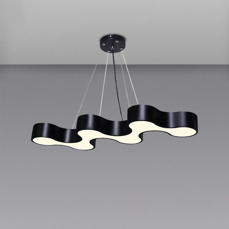 Golfvormige LED-hanglamp Moderne acryl vergaderruimte kroonluchterverlichting Clearhalo