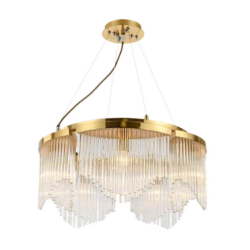 Gordijn Woonkamer Kroonluchter Licht Helder Kristalglas 5 Hoofden Hedendaagse Plafondhanger Clearhalo