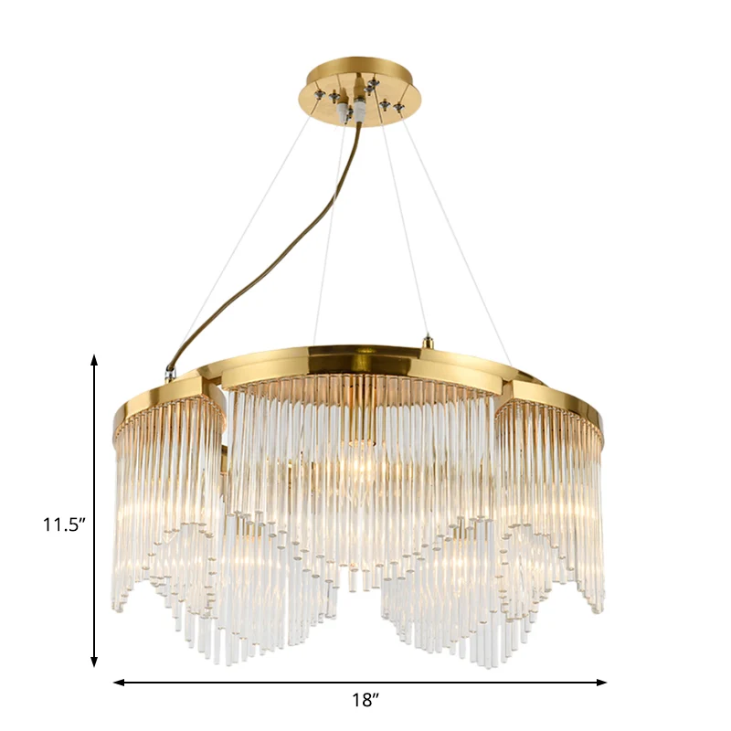 Gordijn Woonkamer Kroonluchter Licht Helder Kristalglas 5 Hoofden Hedendaagse Plafondhanger Clearhalo