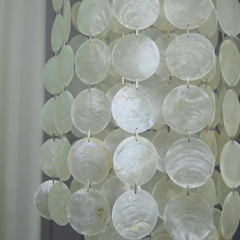 Goud 1-lamps hanglamp Boho Chic Shell Discs hanglamp voor eetkamer Clearhalo