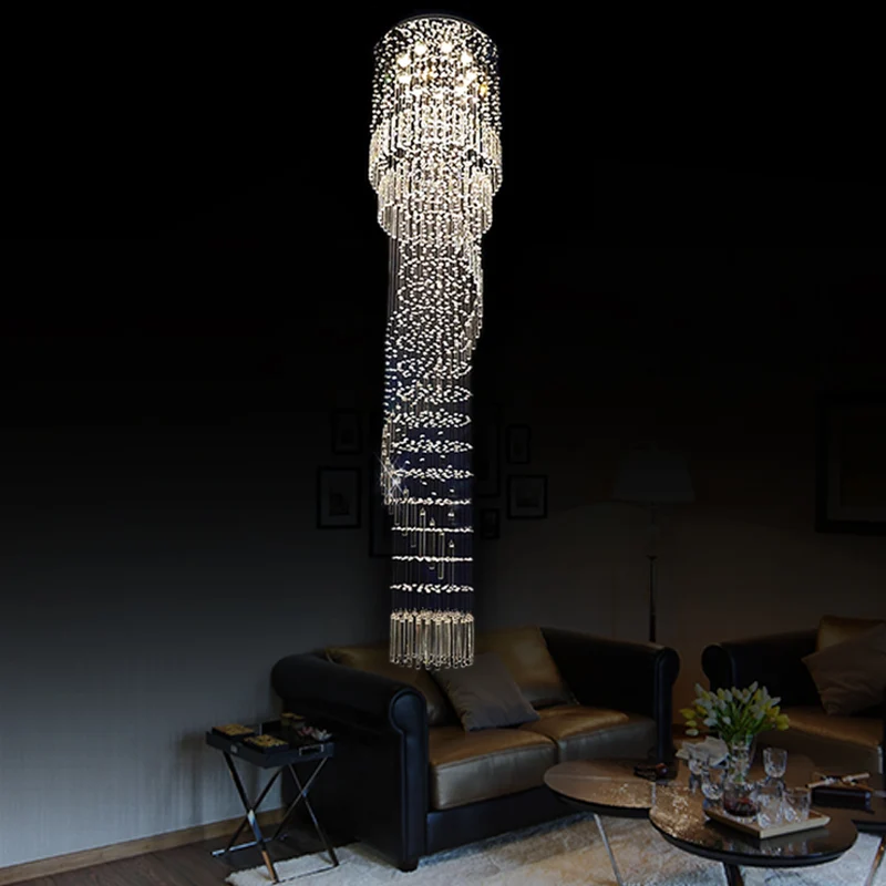 Goud 9-kops LED-hanglamp Modernisme Kristal Cascading Meerdere hanglampen Clearhalo