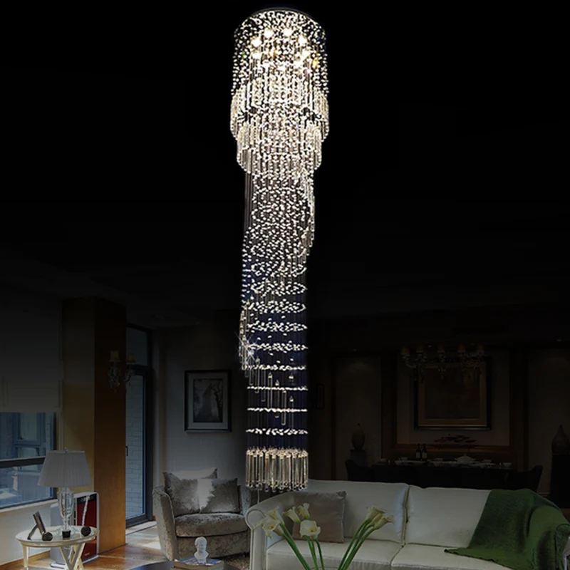 Goud 9-kops LED-hanglamp Modernisme Kristal Cascading Meerdere hanglampen Clearhalo