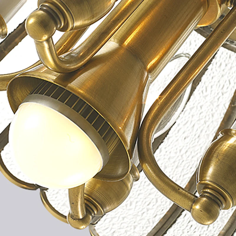 Goud 10 Heads Island Lighting Colonialism Bubble Glass Geschulpte Hangende Plafondlamp voor Keuken Clearhalo