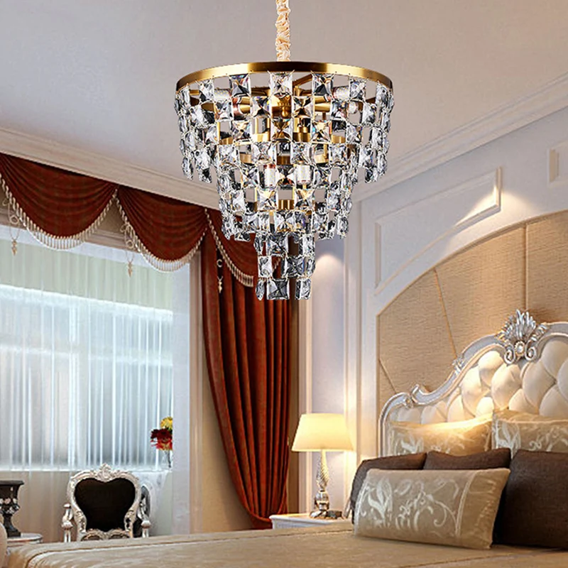 Goud taps toelopende kroonluchter verlichting postmoderne 8/11 lichten K9 kristallen plafond hanglamp Clearhalo