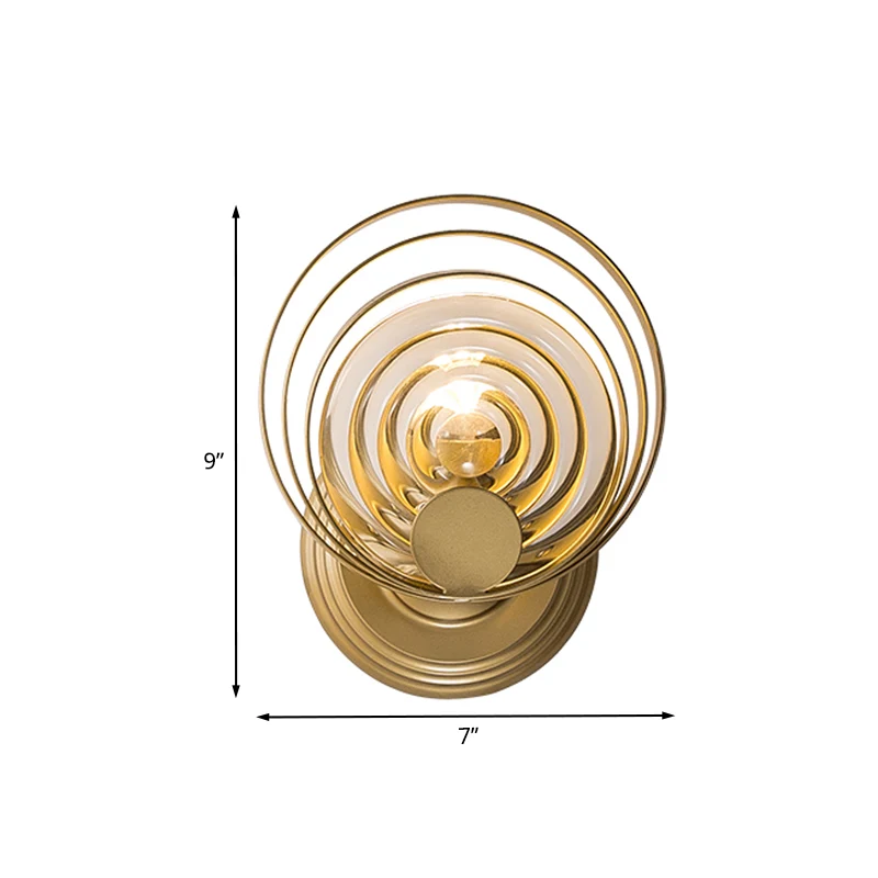Gouden 1/2-lichts wandkandelaar licht minimalistisch metallic wervelend rond wandverlichtingsidee Clearhalo