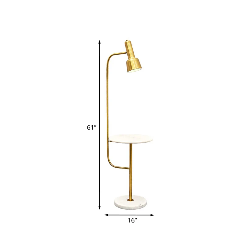 Gouden afwerking buisvloer bureauverlichting modernisme enkele metalen vloerstandaardlamp voor woonkamer Clearhalo