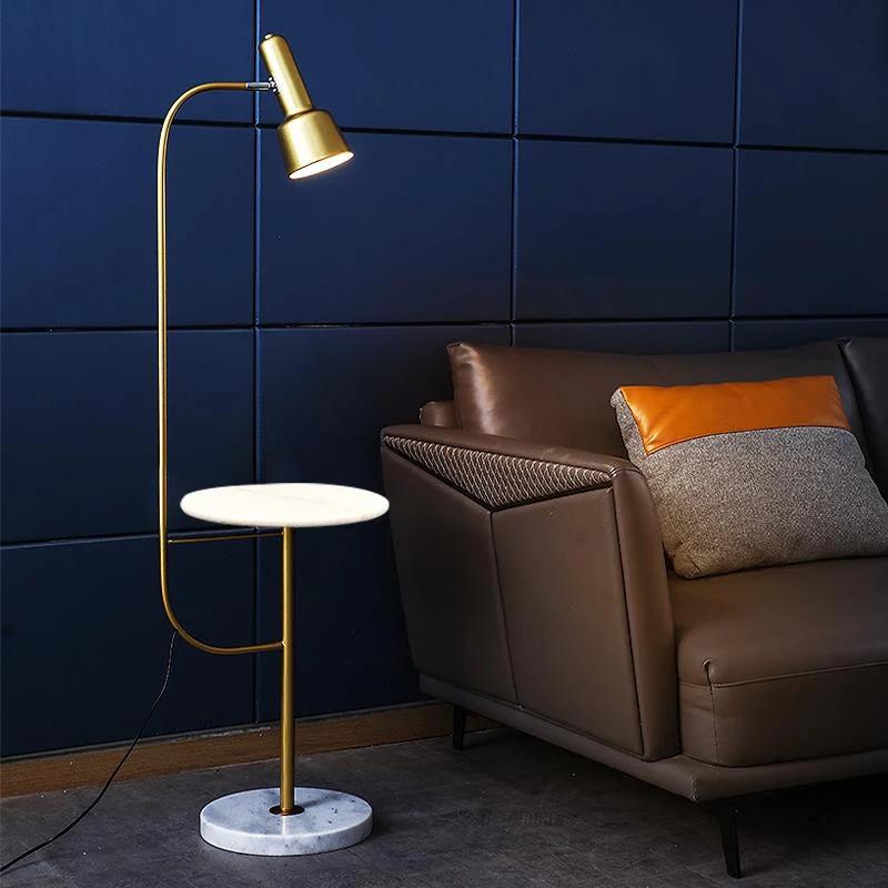 Gouden afwerking buisvloer bureauverlichting modernisme enkele metalen vloerstandaardlamp voor woonkamer Clearhalo