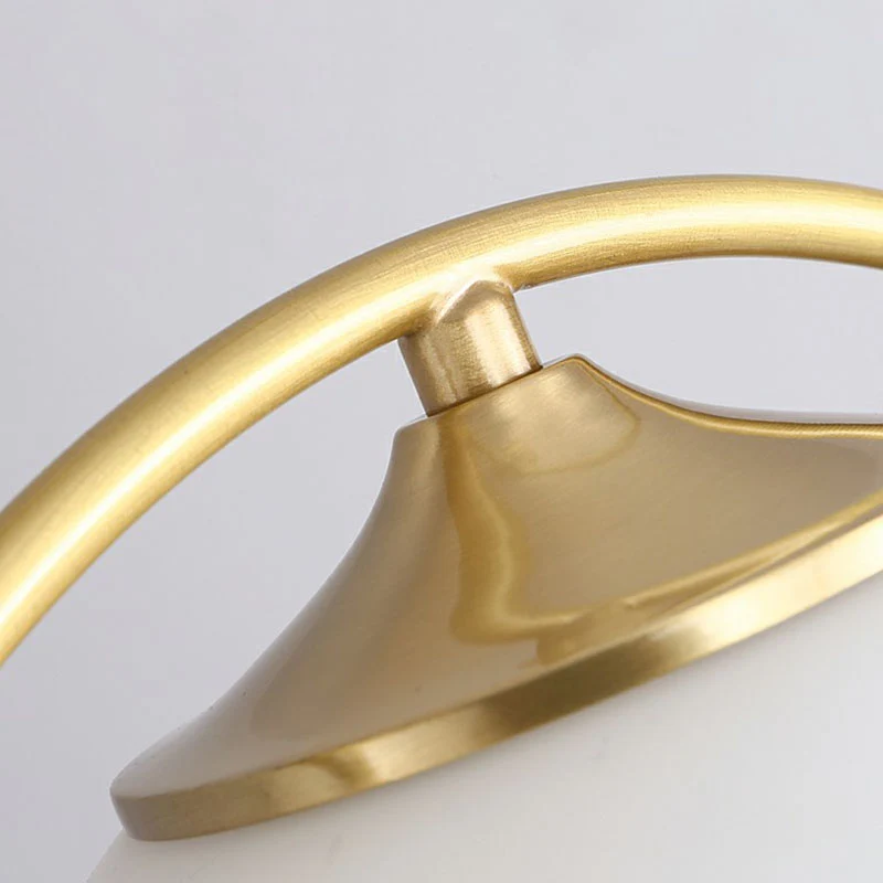Gouden afwerking Crescent Flush Light Nordic 1-kops witte bolglas semi-inbouw plafondlamp Clearhalo